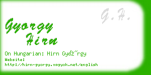 gyorgy hirn business card